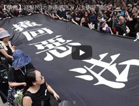 【禁闻】官逼民反 香港两百万人上街呼“撤回”