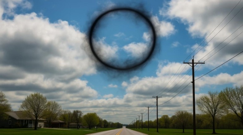 天空惊现神秘黑色烟圈 “从未见过的现象”